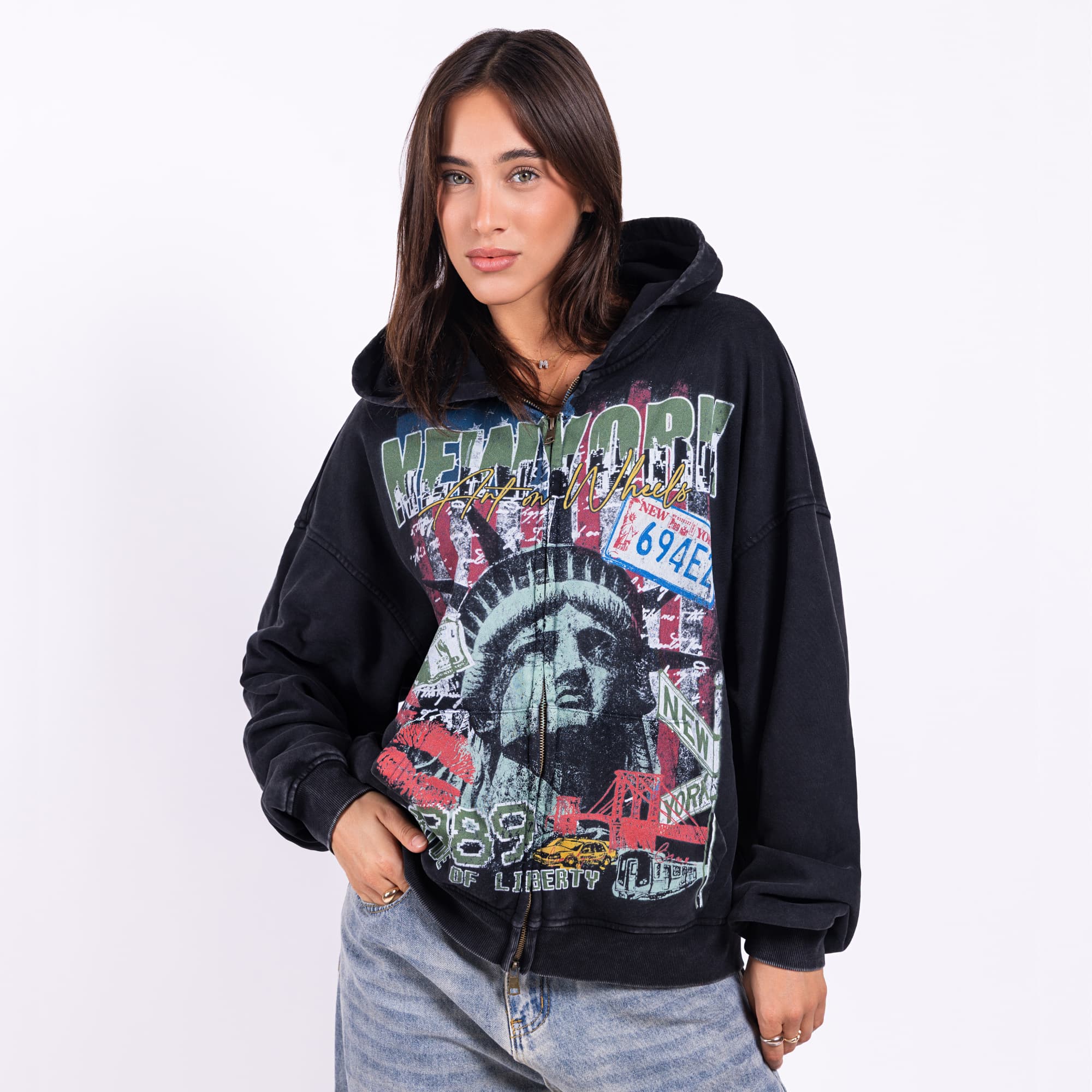 Vintage NEW YORK Zip Hoodie - Image 4